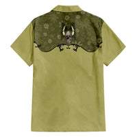 Western Gothic Yoke Family Matching Short Sleeve Bodycon Dress and Hawaiian Shirt Retro Butterfly With Daisy Garden - Wonder Print Shop