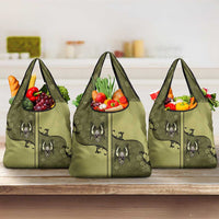 Western Gothic Yoke Grocery Bag Retro Butterfly With Daisy Garden - Wonder Print Shop