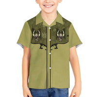 Western Gothic Yoke Kid Hawaiian Shirt Retro Butterfly With Daisy Garden - Wonder Print Shop