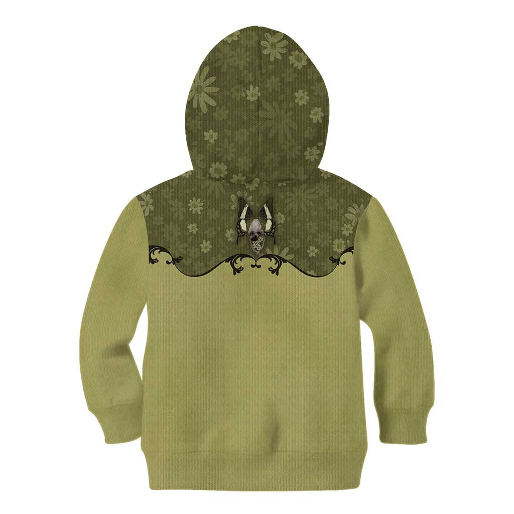 Western Gothic Yoke Kid Hoodie Retro Butterfly With Daisy Garden - Wonder Print Shop
