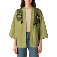 Western Gothic Yoke Kimono Retro Butterfly With Daisy Garden - Wonder Print Shop