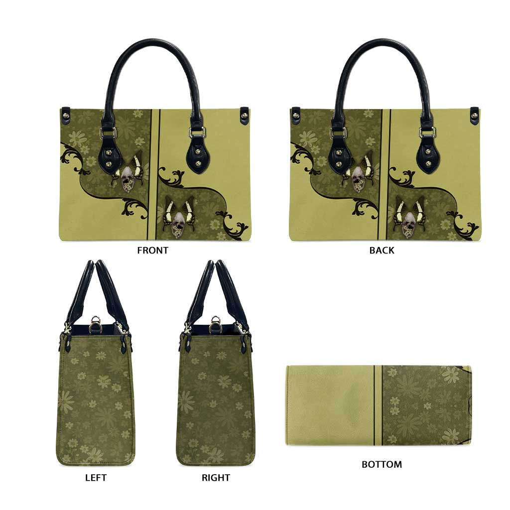 Western Gothic Yoke Leather Bag Retro Butterfly With Daisy Garden - Wonder Print Shop