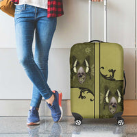 Western Gothic Yoke Luggage Cover Retro Butterfly With Daisy Garden - Wonder Print Shop