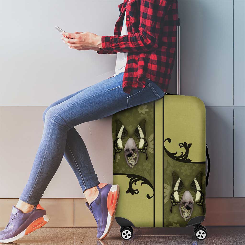 Western Gothic Yoke Luggage Cover Retro Butterfly With Daisy Garden - Wonder Print Shop