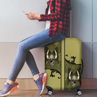 Western Gothic Yoke Luggage Cover Retro Butterfly With Daisy Garden - Wonder Print Shop