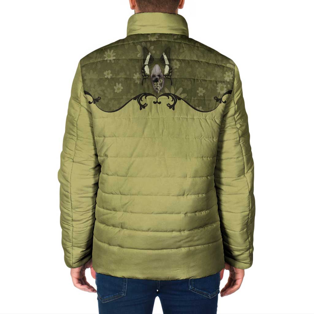 Western Gothic Yoke Padded Jacket Retro Butterfly With Daisy Garden - Wonder Print Shop