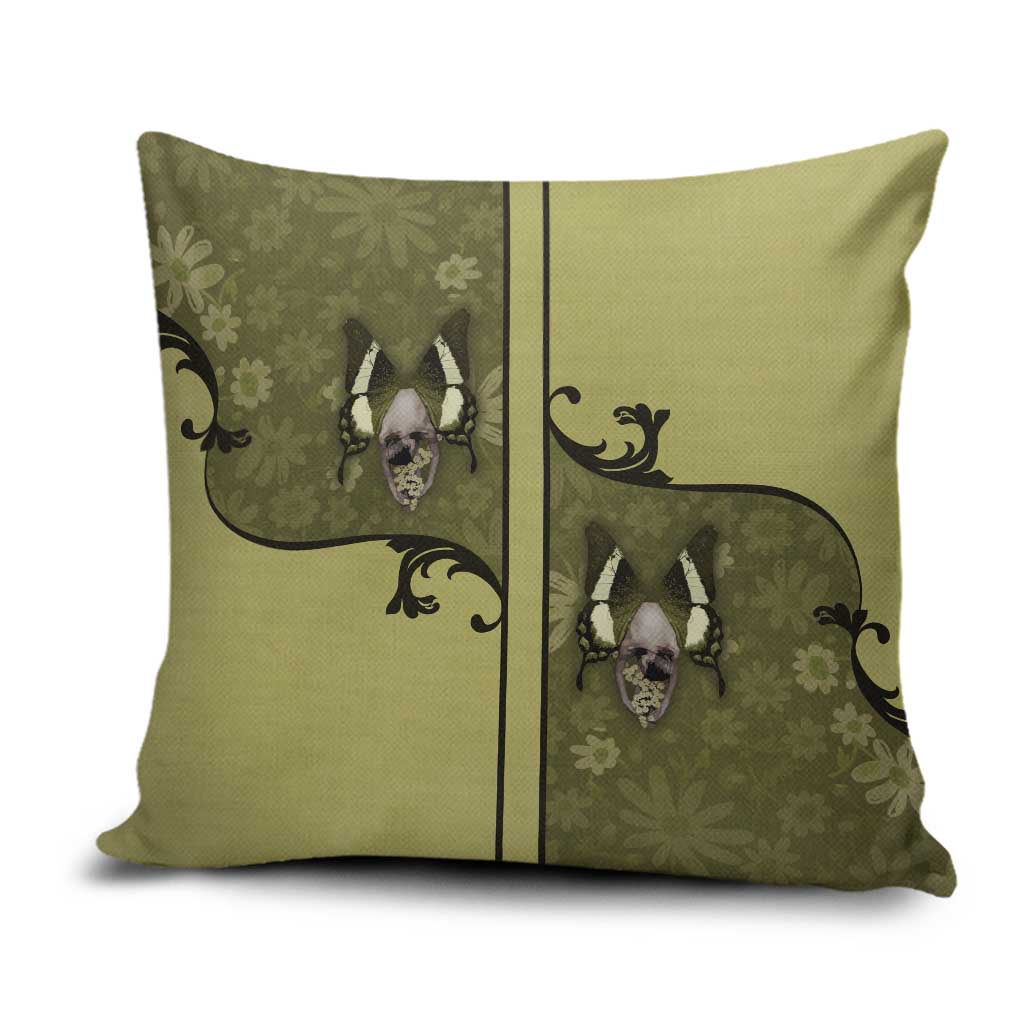 Western Gothic Yoke Pillow Cover Retro Butterfly With Daisy Garden - Wonder Print Shop