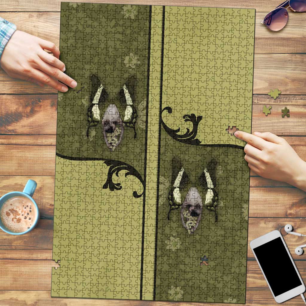 Western Gothic Yoke Puzzle Retro Butterfly With Daisy Garden - Wonder Print Shop