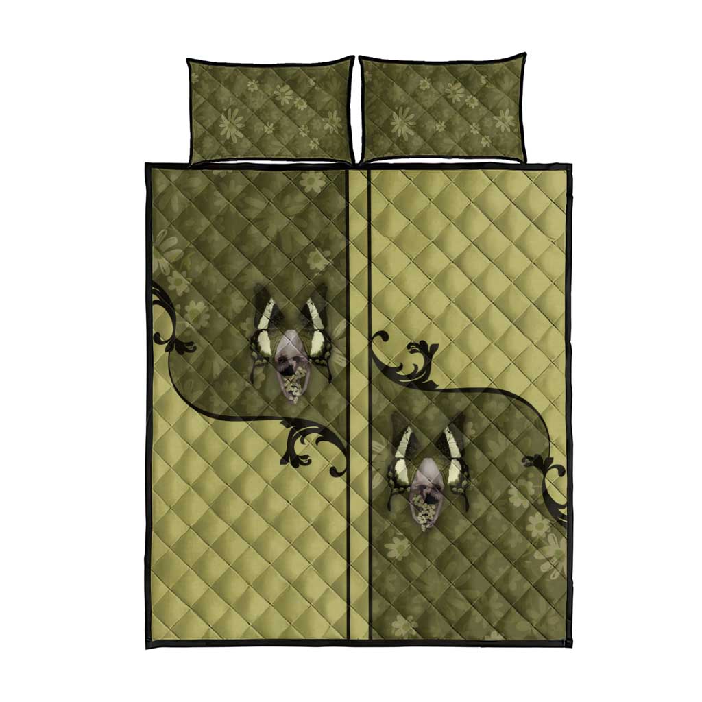 Western Gothic Yoke Quilt Bed Set Retro Butterfly With Daisy Garden - Wonder Print Shop