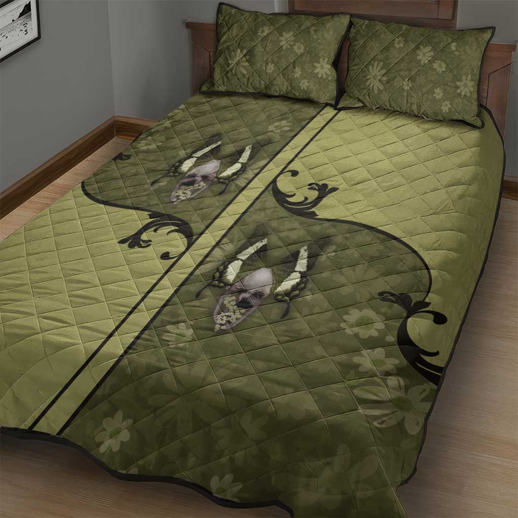 Western Gothic Yoke Quilt Bed Set Retro Butterfly With Daisy Garden - Wonder Print Shop