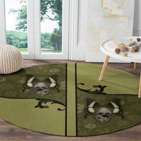 Western Gothic Yoke Round Carpet Retro Butterfly With Daisy Garden - Wonder Print Shop