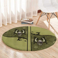 Western Gothic Yoke Round Carpet Retro Butterfly With Daisy Garden - Wonder Print Shop