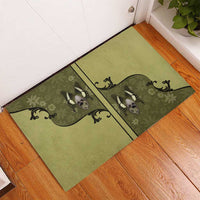 Western Gothic Yoke Rubber Doormat Retro Butterfly With Daisy Garden - Wonder Print Shop