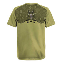 Western Gothic Yoke Rugby Jersey Retro Butterfly With Daisy Garden - Wonder Print Shop