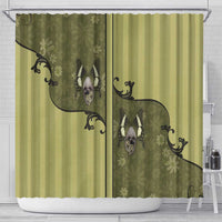 Western Gothic Yoke Shower Curtain Retro Butterfly With Daisy Garden - Wonder Print Shop