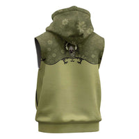 Western Gothic Yoke Sleeveless Hoodie Retro Butterfly With Daisy Garden - Wonder Print Shop