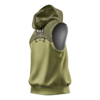 Western Gothic Yoke Sleeveless Hoodie Retro Butterfly With Daisy Garden - Wonder Print Shop