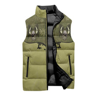 Western Gothic Yoke Sleeveless Puffer Jacket Retro Butterfly With Daisy Garden - Wonder Print Shop