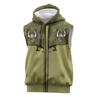 Western Gothic Yoke Sleeveless Zip Hoodie Retro Butterfly With Daisy Garden - Wonder Print Shop