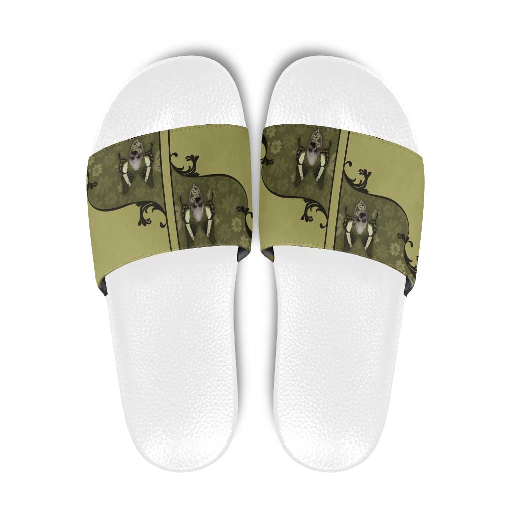 Western Gothic Yoke Slide Sandals Retro Butterfly With Daisy Garden - Wonder Print Shop