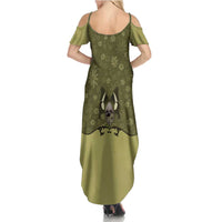 Western Gothic Yoke Summer Maxi Dress Retro Butterfly With Daisy Garden - Wonder Print Shop
