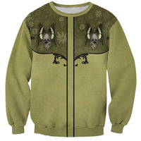 Western Gothic Yoke Sweatshirt Retro Butterfly With Daisy Garden - Wonder Print Shop