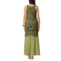 Western Gothic Yoke Tank Maxi Dress Retro Butterfly With Daisy Garden - Wonder Print Shop