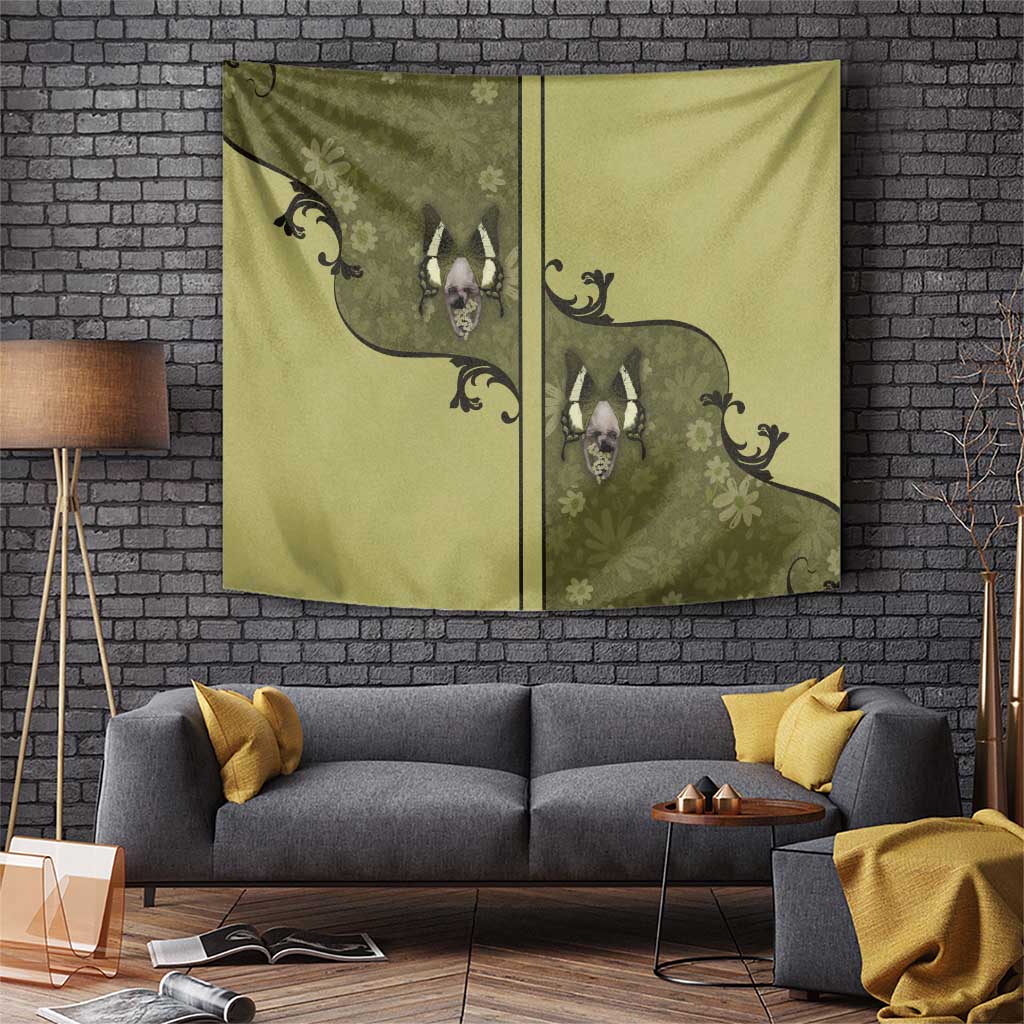 Western Gothic Yoke Tapestry Retro Butterfly With Daisy Garden - Wonder Print Shop