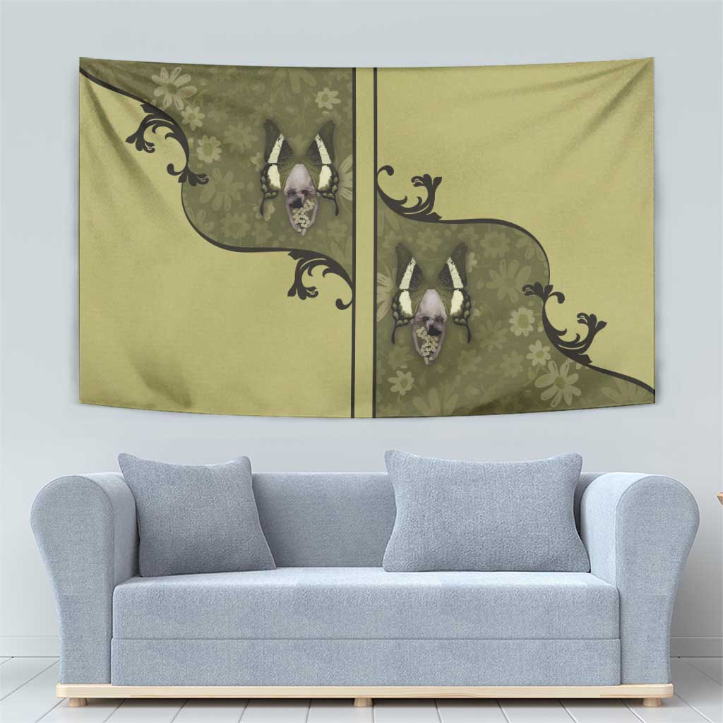 Western Gothic Yoke Tapestry Retro Butterfly With Daisy Garden - Wonder Print Shop