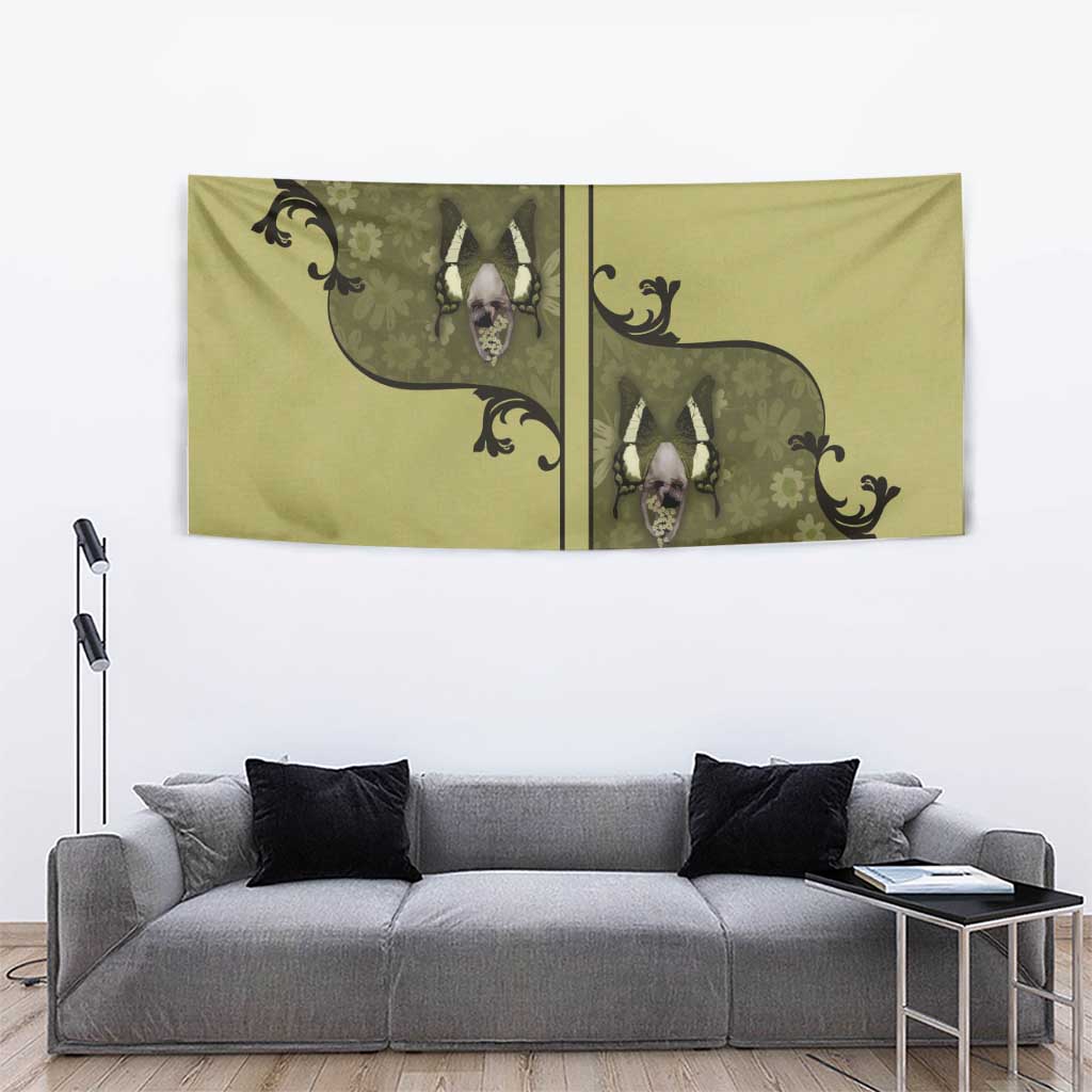 Western Gothic Yoke Tapestry Retro Butterfly With Daisy Garden - Wonder Print Shop