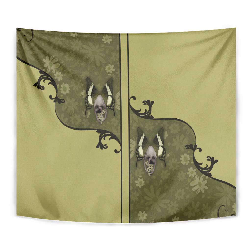 Western Gothic Yoke Tapestry Retro Butterfly With Daisy Garden - Wonder Print Shop