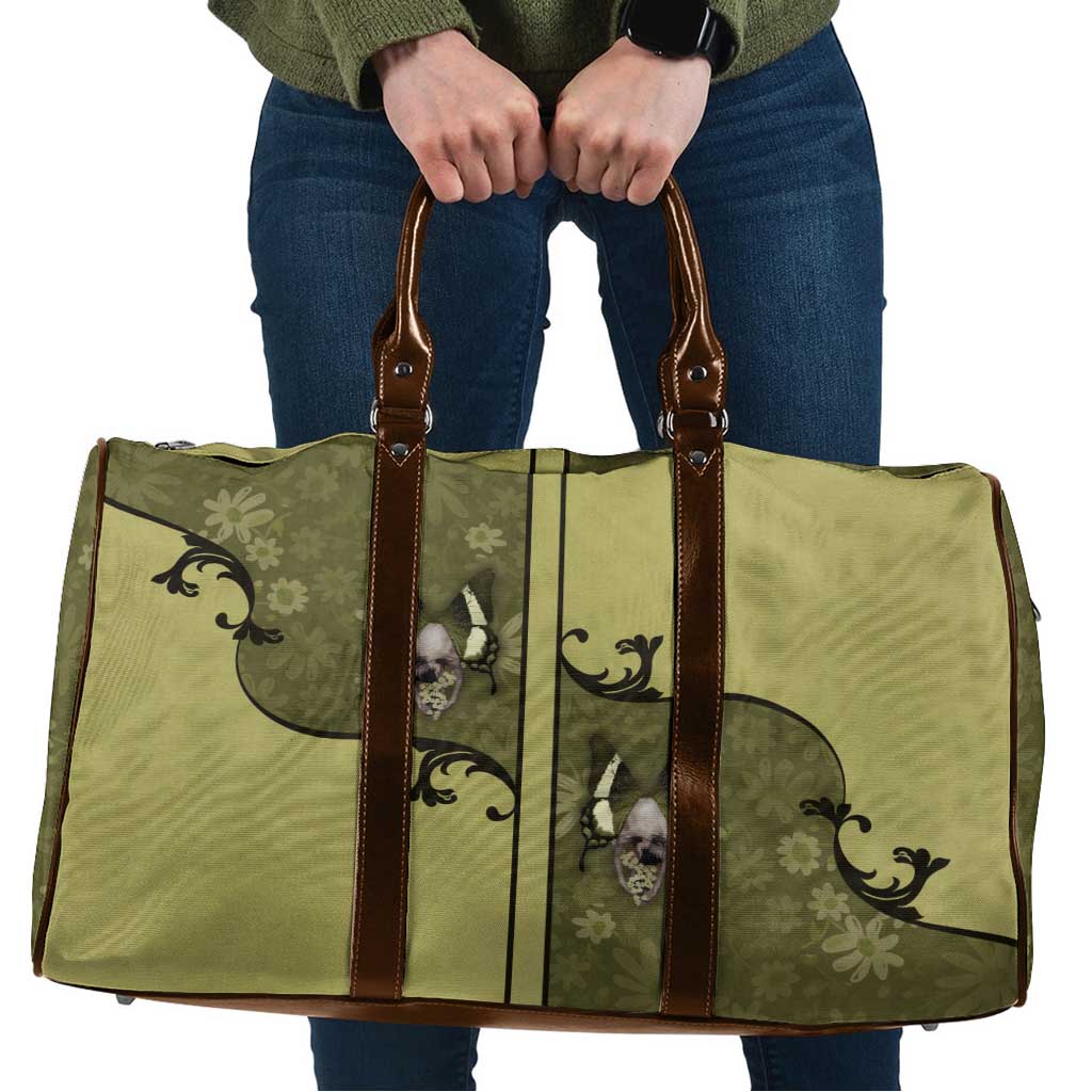 Western Gothic Yoke Travel Bag Retro Butterfly With Daisy Garden - Wonder Print Shop