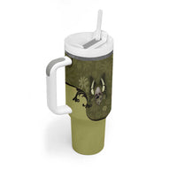 Western Gothic Yoke Tumbler With Handle Retro Butterfly With Daisy Garden - Wonder Print Shop