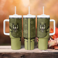 Western Gothic Yoke Tumbler With Handle Retro Butterfly With Daisy Garden - Wonder Print Shop
