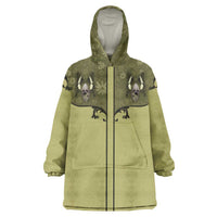 Western Gothic Yoke Wearable Blanket Hoodie Retro Butterfly With Daisy Garden - Wonder Print Shop