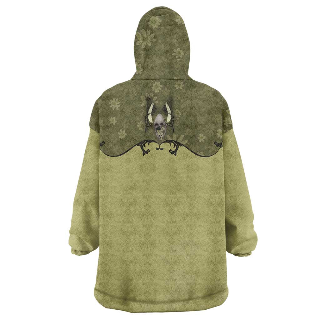 Western Gothic Yoke Wearable Blanket Hoodie Retro Butterfly With Daisy Garden - Wonder Print Shop