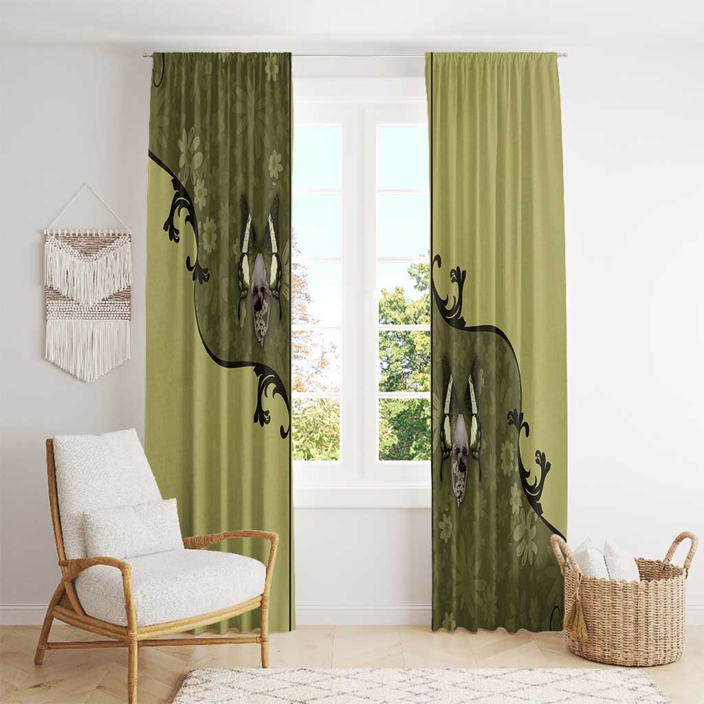 Western Gothic Yoke Window Curtain Retro Butterfly With Daisy Garden - Wonder Print Shop