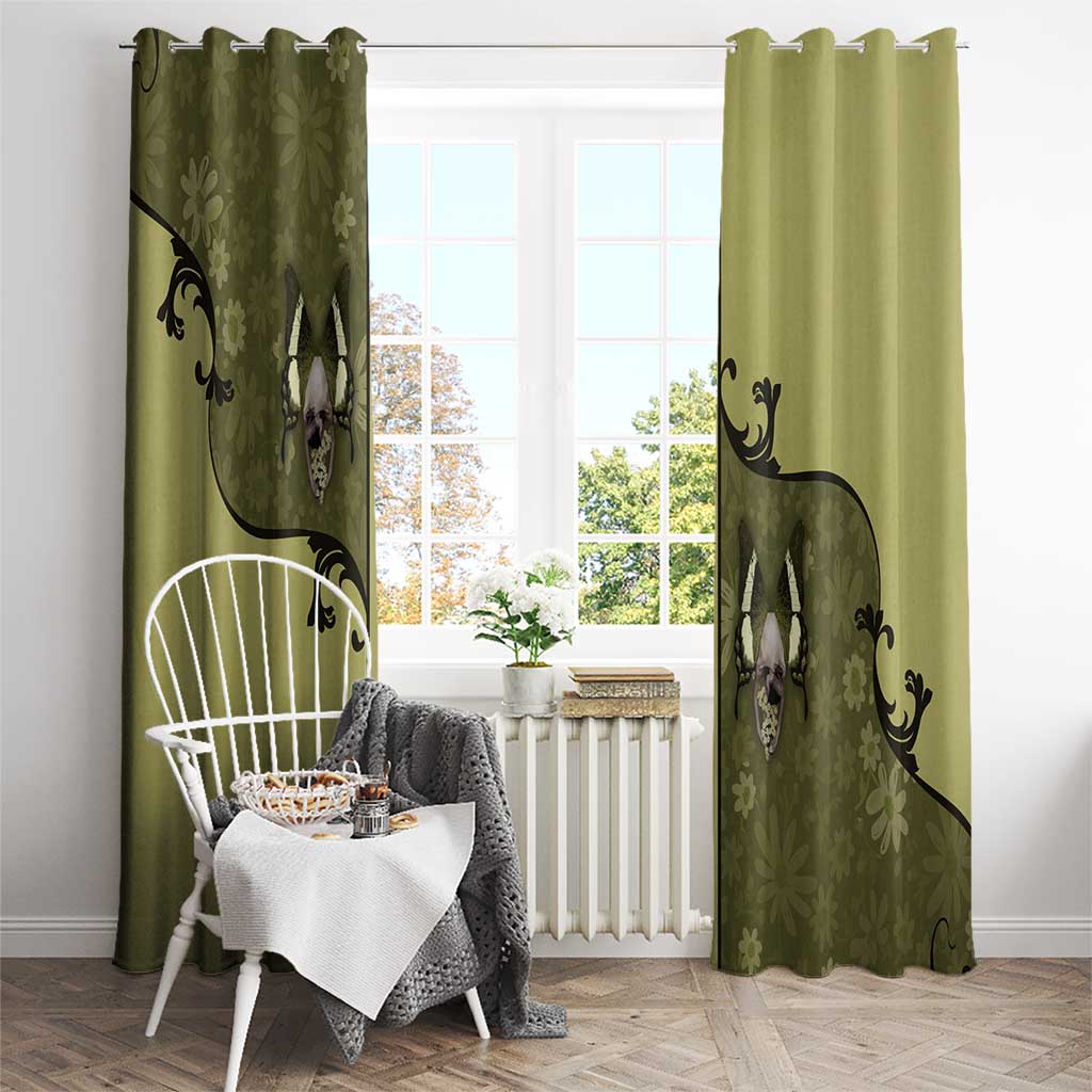 Western Gothic Yoke Window Curtain Retro Butterfly With Daisy Garden - Wonder Print Shop