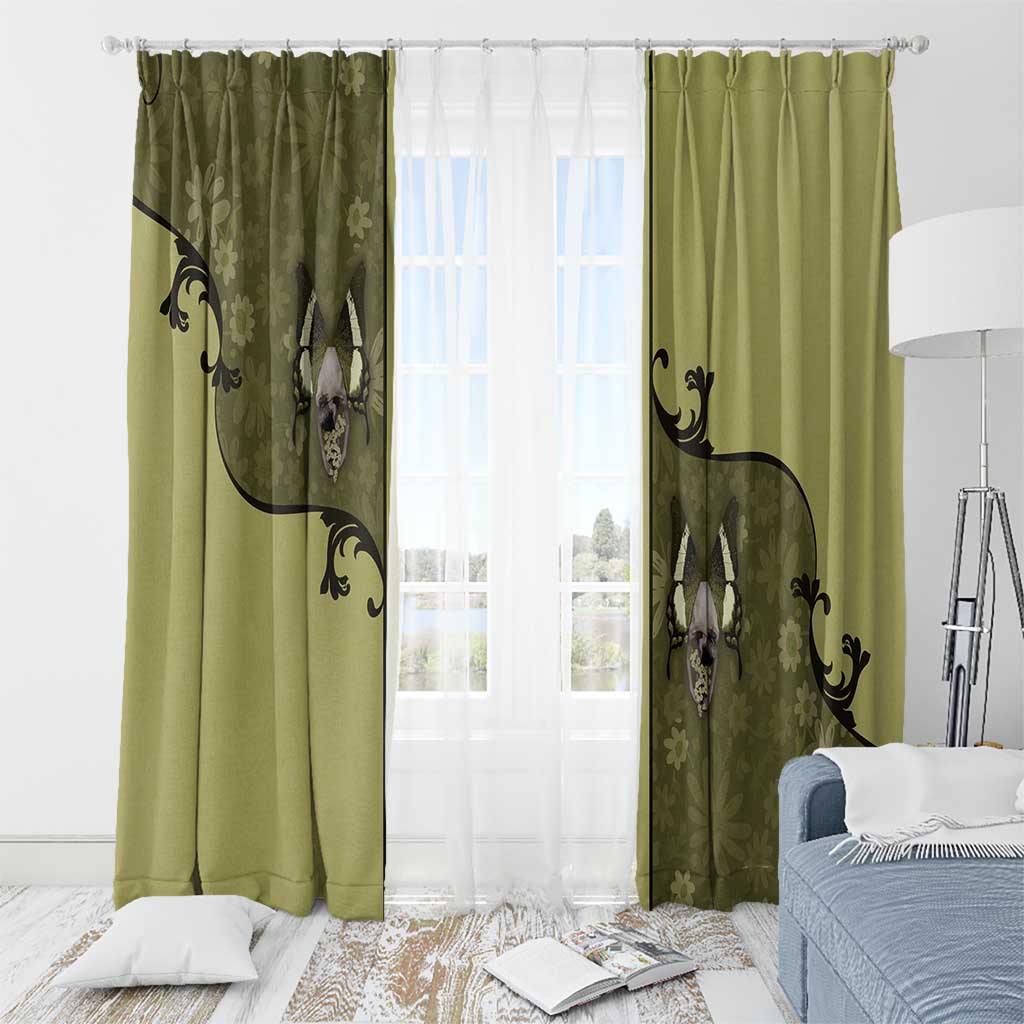 Western Gothic Yoke Window Curtain Retro Butterfly With Daisy Garden - Wonder Print Shop