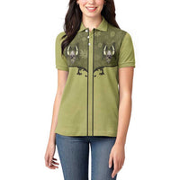 Western Gothic Yoke Women Polo Shirt Retro Butterfly With Daisy Garden - Wonder Print Shop