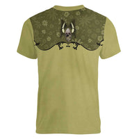 Western Gothic Yoke Women V-Neck T-Shirt Retro Butterfly With Daisy Garden - Wonder Print Shop