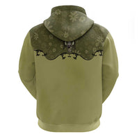 Western Gothic Yoke Zip Hoodie Retro Butterfly With Daisy Garden - Wonder Print Shop