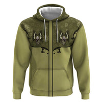 Western Gothic Yoke Zip Hoodie Retro Butterfly With Daisy Garden - Wonder Print Shop