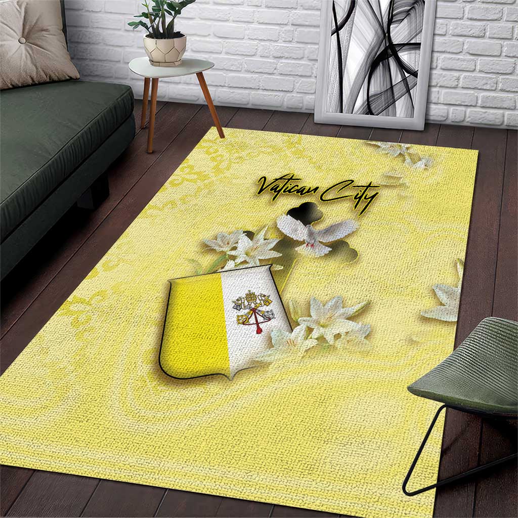Vatican City Area Rug Coat Of Arms With Dove Bird - Wonder Print Shop
