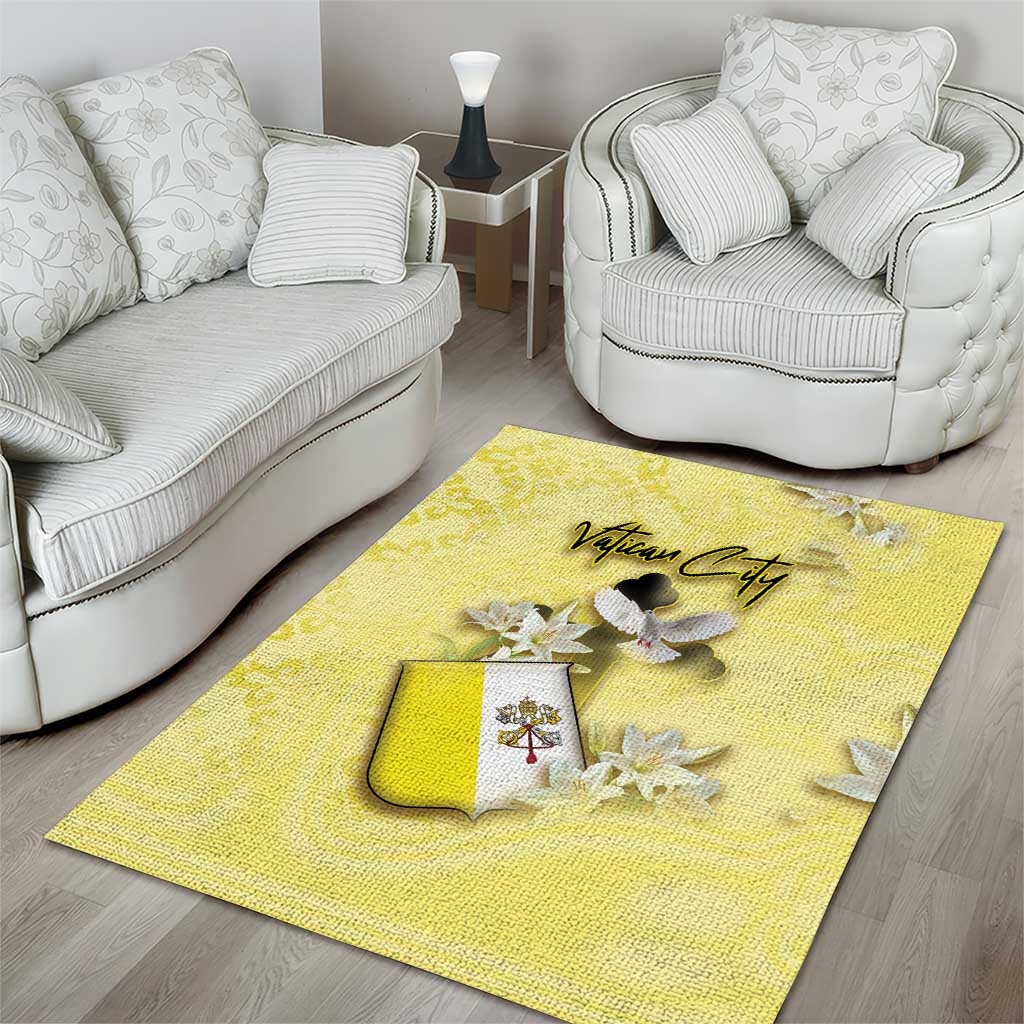 Vatican City Area Rug Coat Of Arms With Dove Bird - Wonder Print Shop