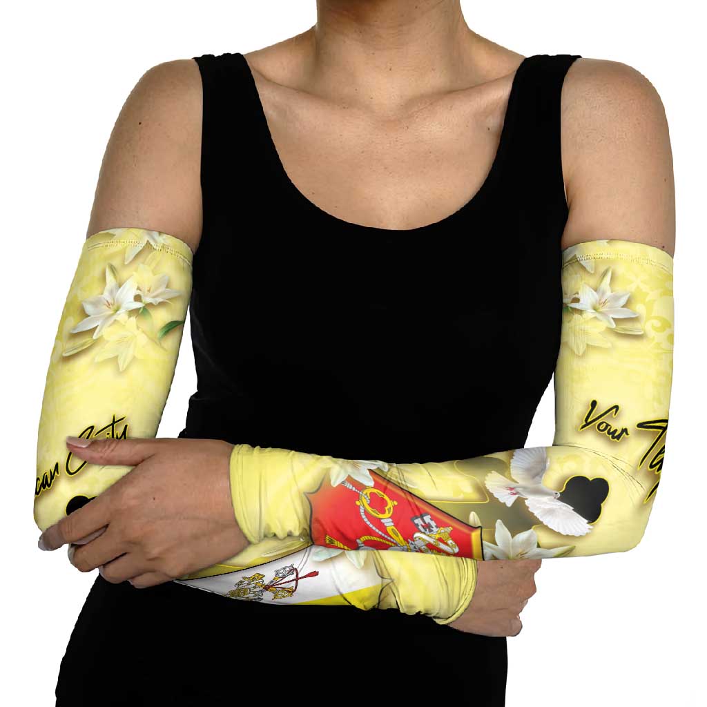 Personalized Vatican City Arm Sleeves Coat Of Arms With Dove Bird - Wonder Print Shop