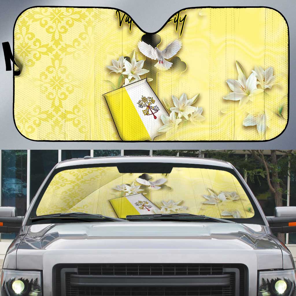 Vatican City Auto Sun Shade Coat Of Arms With Dove Bird - Wonder Print Shop