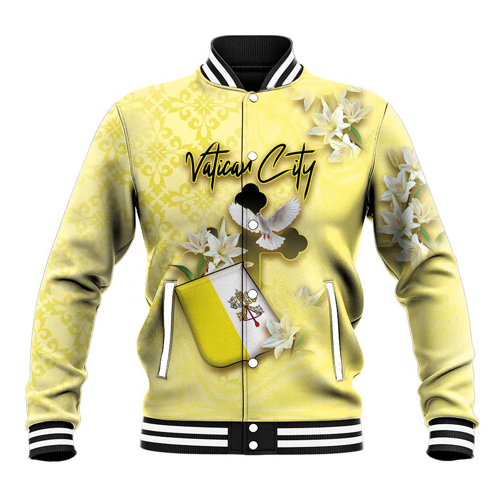 Personalized Vatican City Baseball Jacket Coat Of Arms With Dove Bird - Wonder Print Shop