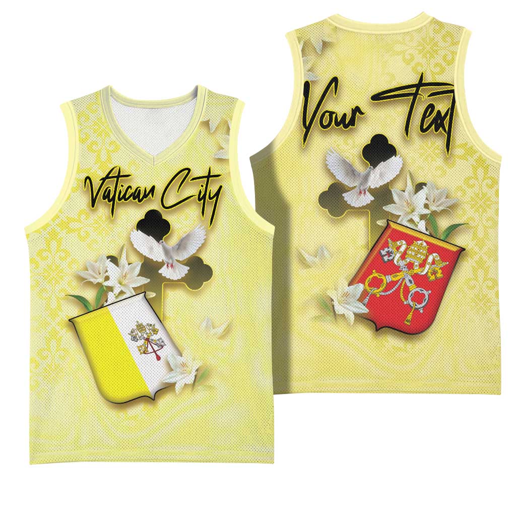 Personalized Vatican City Basketball Jersey Coat Of Arms With Dove Bird - Wonder Print Shop