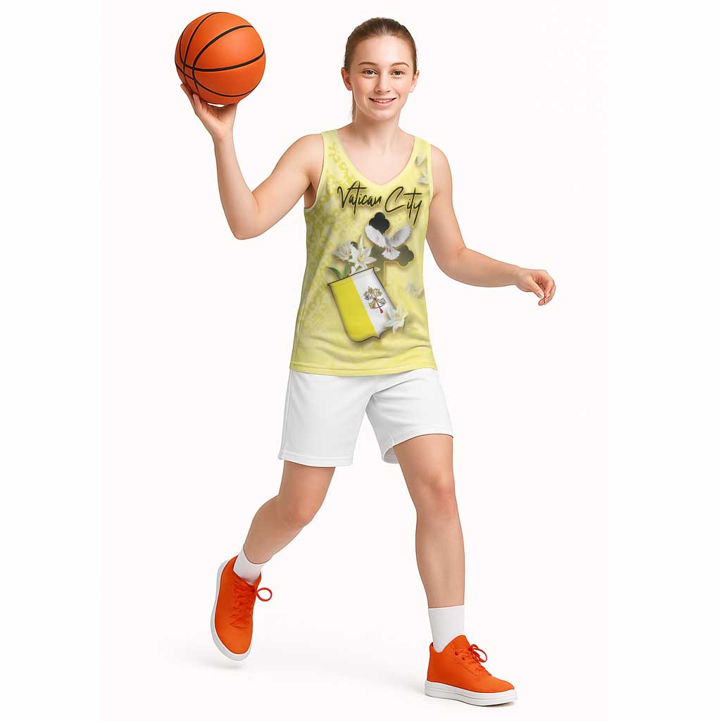 Personalized Vatican City Basketball Jersey Coat Of Arms With Dove Bird - Wonder Print Shop